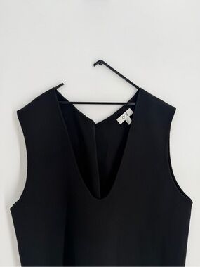 Cos Double Faced Wool Blend Sleeveless Button Closure Black Vest